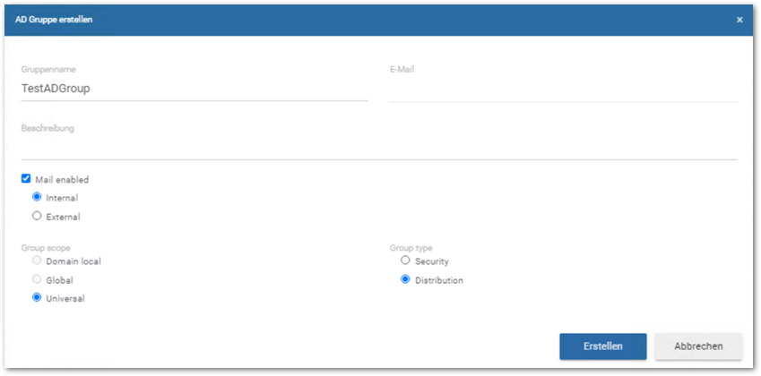 AD Gruppe erstellen