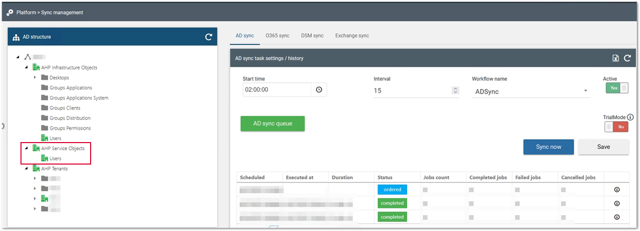 AD Sync Service Objects