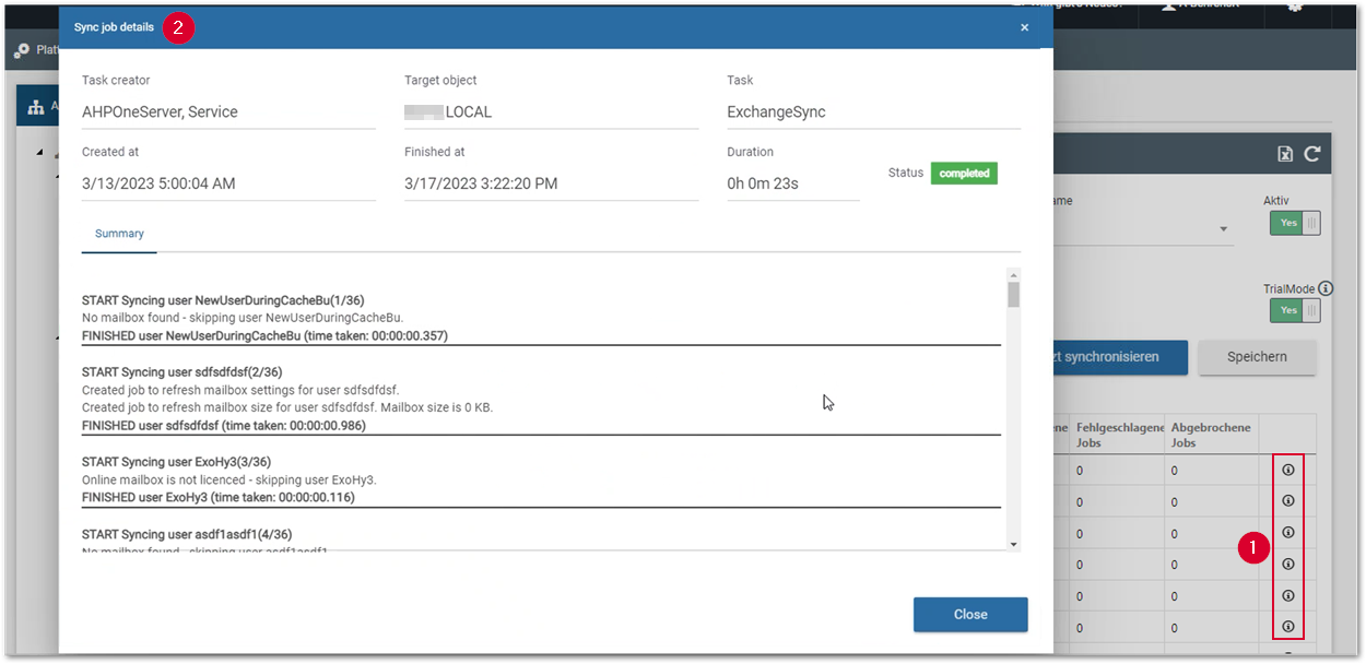 AD Sync Task Log Q2 2023