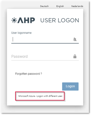 AHP Logon_Azure SSO