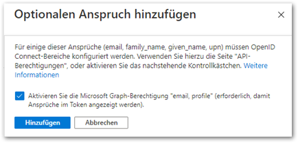 Aktivieren Microsoft Graph-Berechtigungen