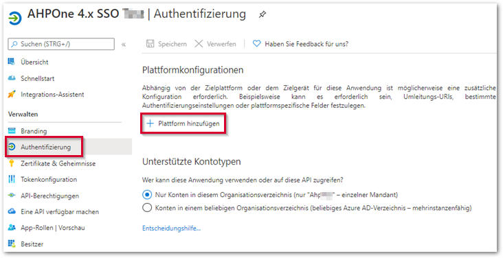 Azure_neue Plattform hinzufügen