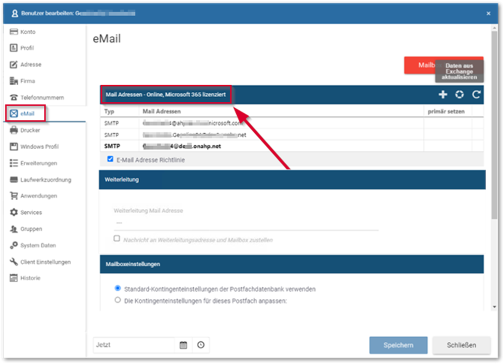 Benutzer bearbeiten_eMail_on-premises