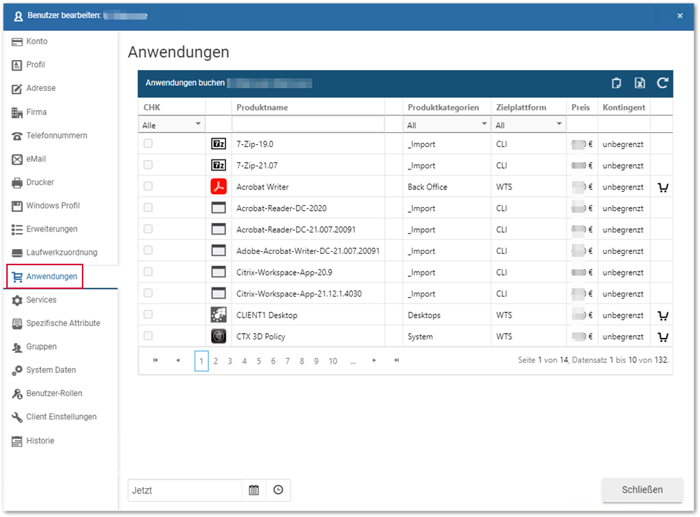 Benutzer bearbeiten_Register Anwendungen