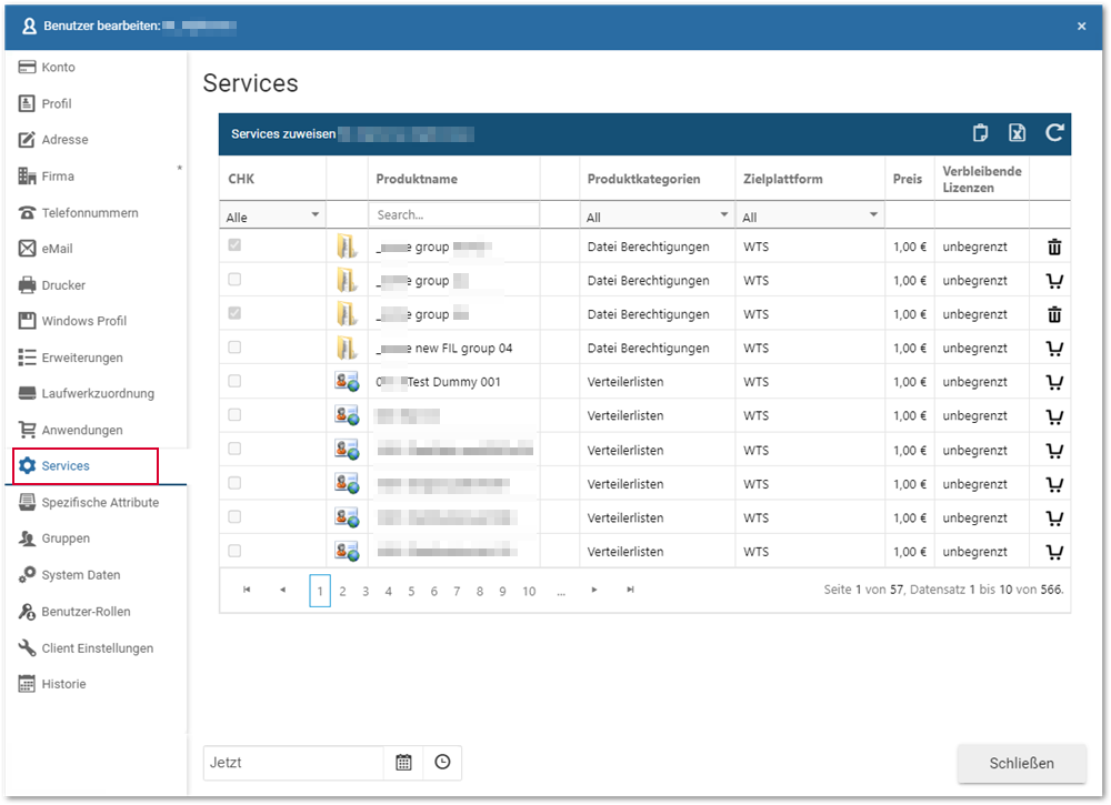 Benutzer bearbeiten_Register Services