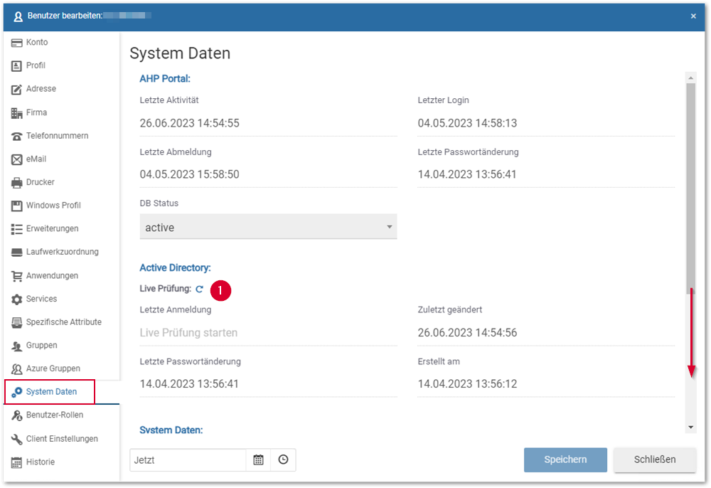 Benutzer bearbeiten_Register Systemdaten