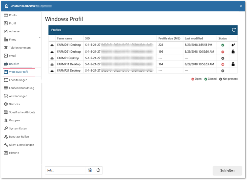 Benutzer bearbeiten_Register Windows Profil