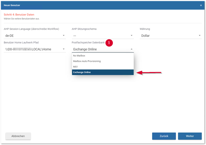 Benutzer erstellen_Schritt 4 Online Mailbox
