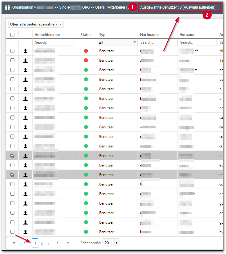 Bulk Edit Auswahl aufheben