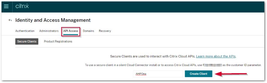 Create Citrix Cloud Client