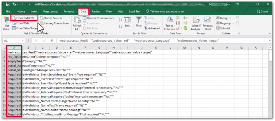 CSV - Excel