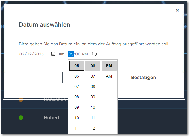 Datum auswählen