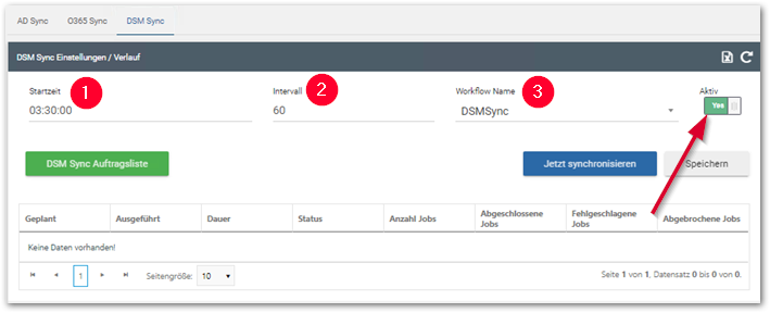 DSM Sync aktivieren