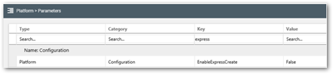 Enable Express create_Parameter