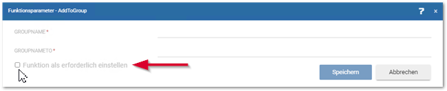 Funktion als erforderlich einstellen