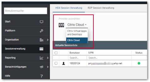 HDX Session Citrix Cloud