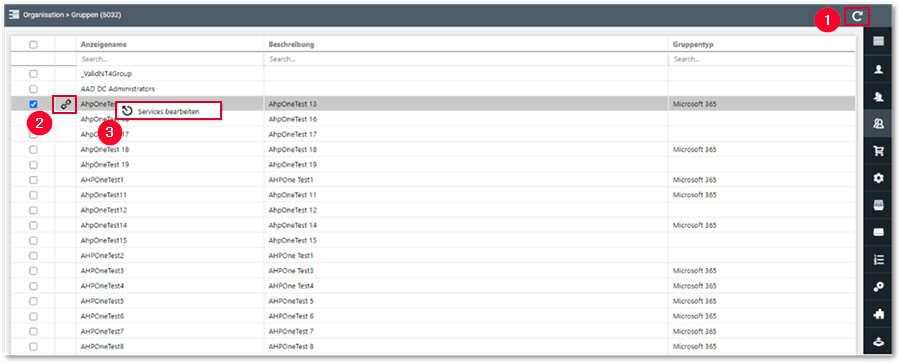 Kontextmenü Dialogbox Service bearbeiten