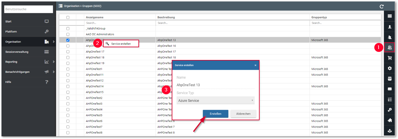 Kontextmenü Dialogbox Service erstellen