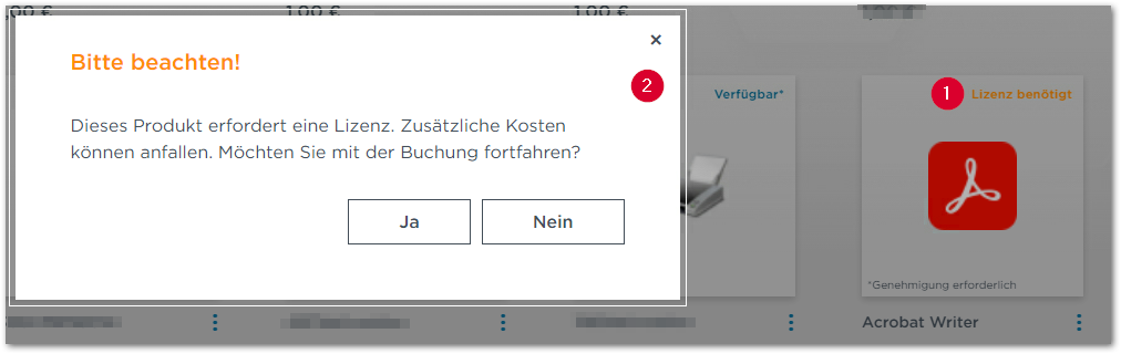 Lizenz Dialogbox