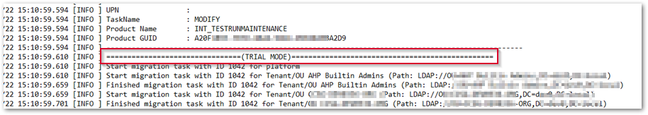 Logdatei Trial Mode