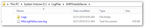 Logfiles AHP One Job Server