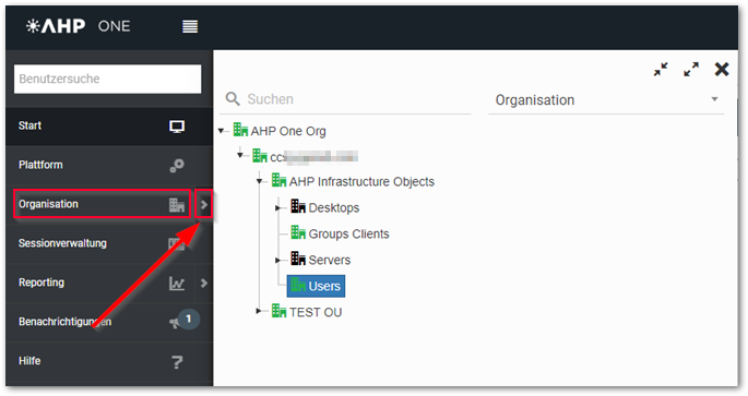 Organisation Seitenmenü_DE X