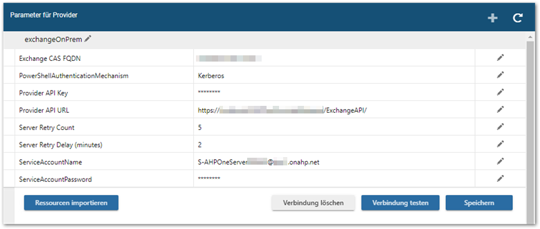 Provider Parameter Exchange Online