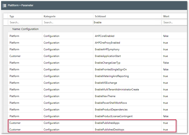 Published Apps Parameter