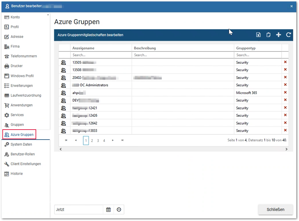 Registerkarte Azure Gruppen Q2 2023