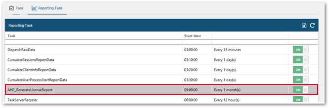 Reporting Task_GenerateLicenseReport