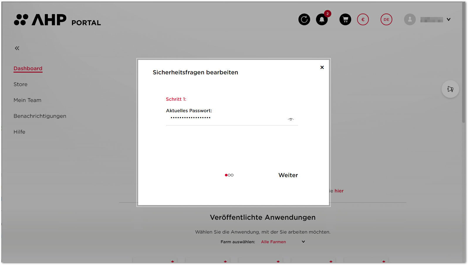 Sicherheitsfragen beantworten_Schritt 1 Q3 2023