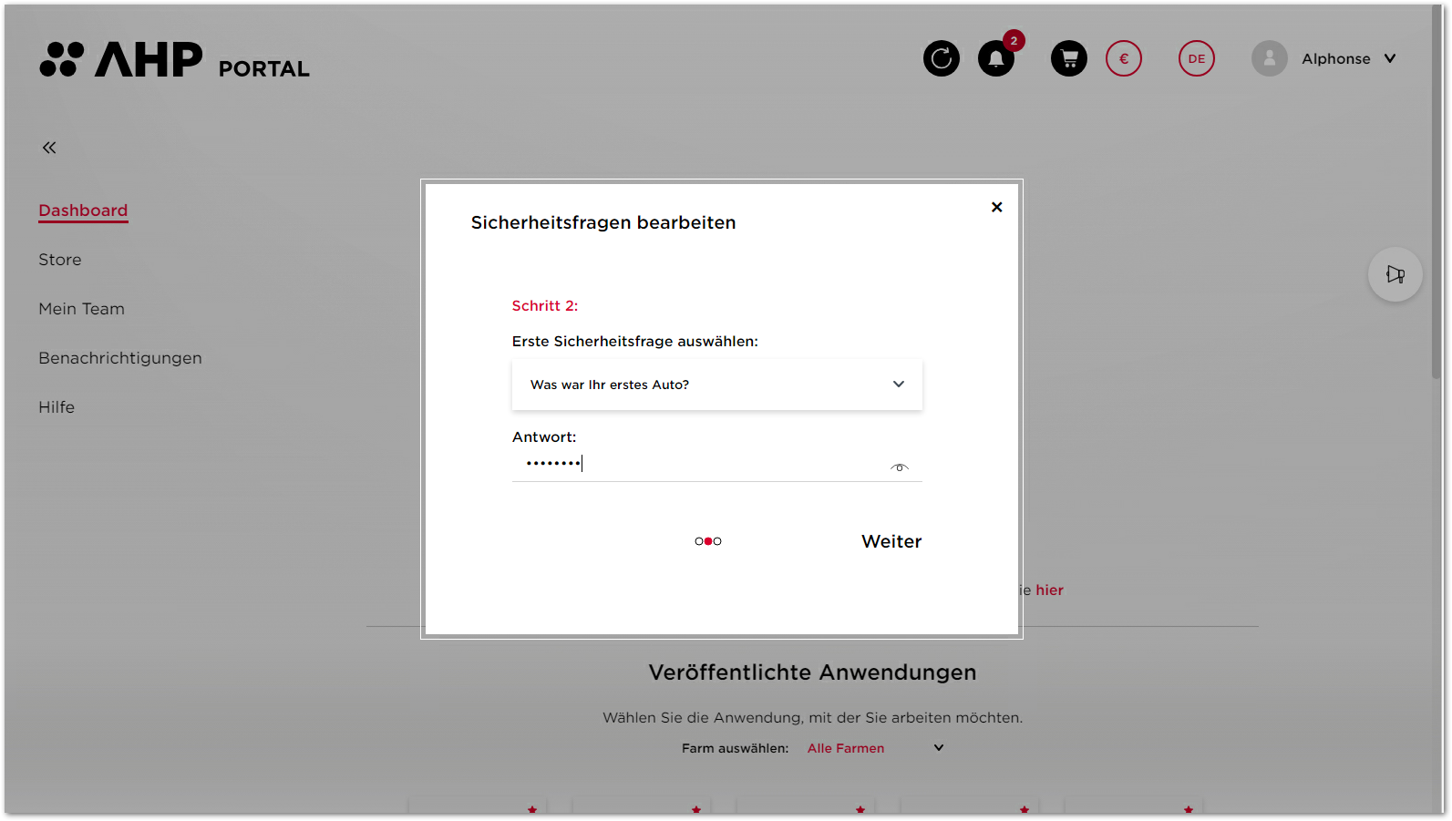 Sicherheitsfragen beantworten_Schritt 2 Q3 2023