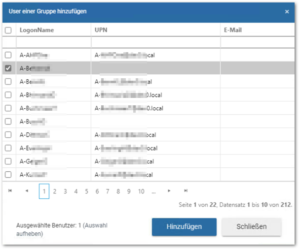 User einer Gruppe hinzufügen