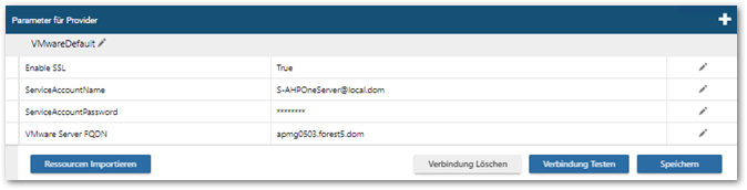 VMware Provider Parameter